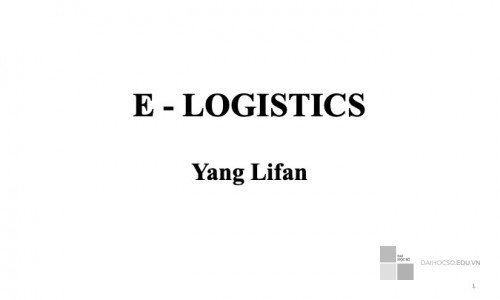 Giáo trình E - Logistics